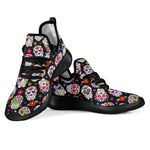 Sugar Skull Pattern Print Mesh Knit Shoes GearFrost