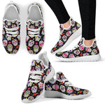 Sugar Skull Pattern Print Mesh Knit Shoes GearFrost