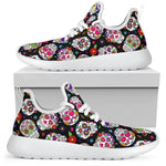 Sugar Skull Pattern Print Mesh Knit Shoes GearFrost