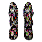 Sugar Skull Pattern Print Muay Thai Shin Guard