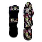 Sugar Skull Pattern Print Muay Thai Shin Guard