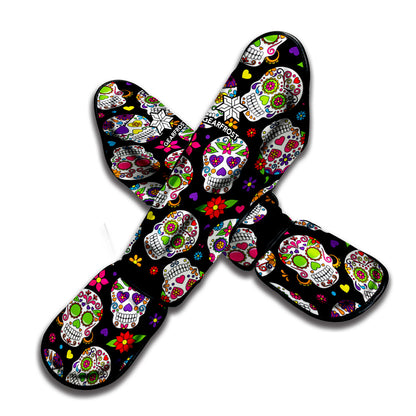 Sugar Skull Pattern Print Muay Thai Shin Guard