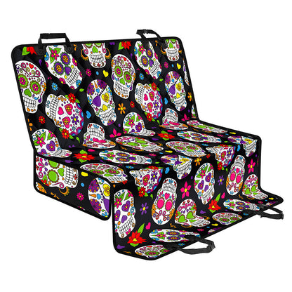 Sugar Skull Pattern Print Pet Car Back Seat Cover