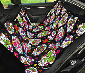 Sugar Skull Pattern Print Pet Car Back Seat Cover