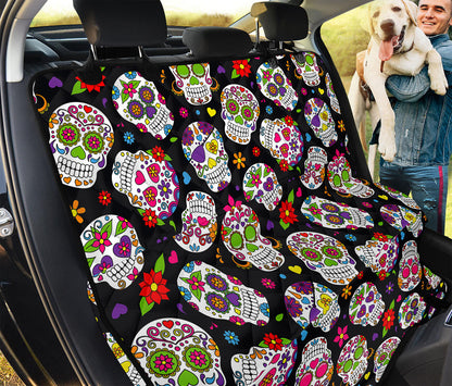 Sugar Skull Pattern Print Pet Car Back Seat Cover