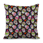 Sugar Skull Pattern Print Pillow Cover