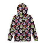Sugar Skull Pattern Print Pullover Hoodie