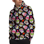 Sugar Skull Pattern Print Pullover Hoodie