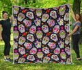 Sugar Skull Pattern Print Quilt