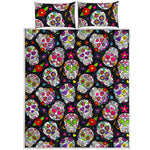 Sugar Skull Pattern Print Quilt Bed Set