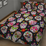Sugar Skull Pattern Print Quilt Bed Set