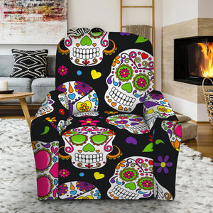 Sugar Skull Pattern Print Recliner Slipcover