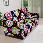 Sugar Skull Pattern Print Sofa Cover