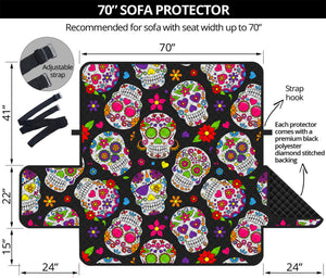 Sugar Skull Pattern Print Sofa Protector