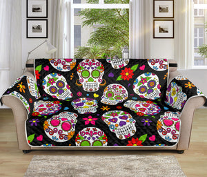 Sugar Skull Pattern Print Sofa Protector