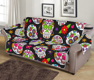 Sugar Skull Pattern Print Sofa Protector