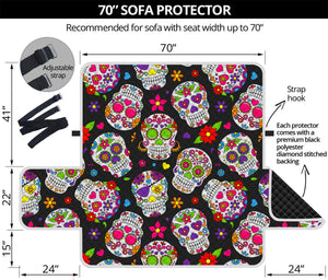 Sugar Skull Pattern Print Sofa Protector