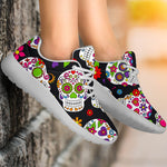 Sugar Skull Pattern Print Sport Shoes GearFrost