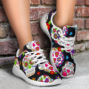 Sugar Skull Pattern Print Sport Shoes GearFrost