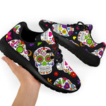 Sugar Skull Pattern Print Sport Shoes GearFrost