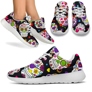 Sugar Skull Pattern Print Sport Shoes GearFrost