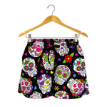 Sugar Skull Pattern Print Women's Shorts