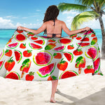 Summer Fruits Watermelon Pattern Print Beach Sarong Wrap