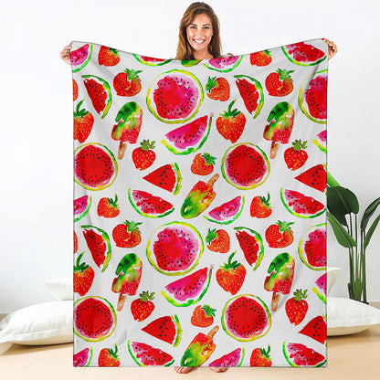 Summer Fruits Watermelon Pattern Print Blanket