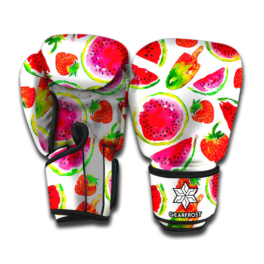 Summer Fruits Watermelon Pattern Print Boxing Gloves