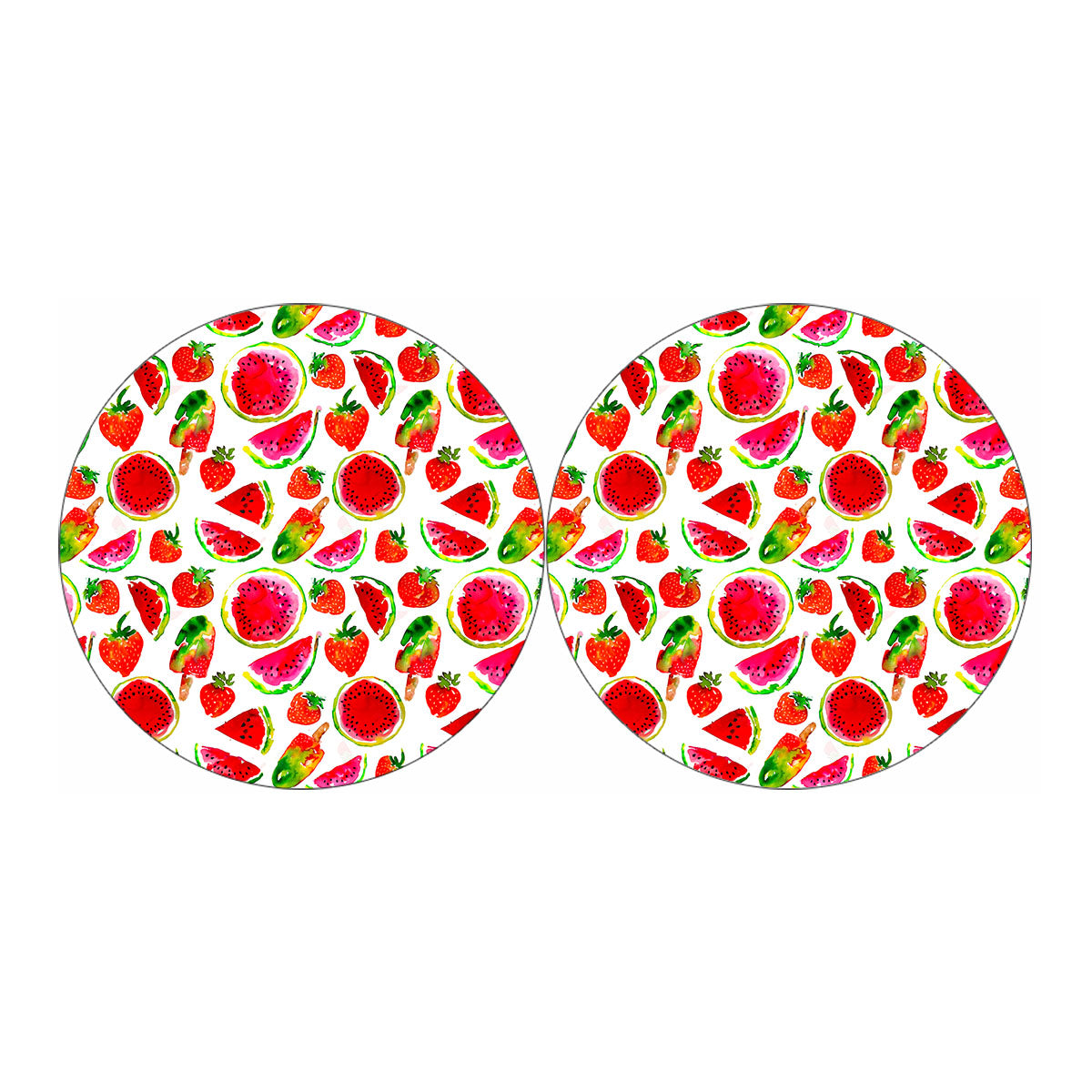 Summer Fruits Watermelon Pattern Print Car Coasters