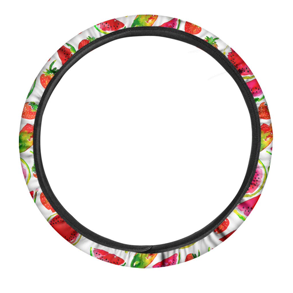 Summer Fruits Watermelon Pattern Print Car Steering Wheel Cover