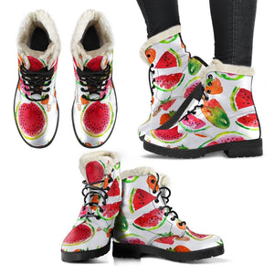 Summer Fruits Watermelon Pattern Print Comfy Boots GearFrost