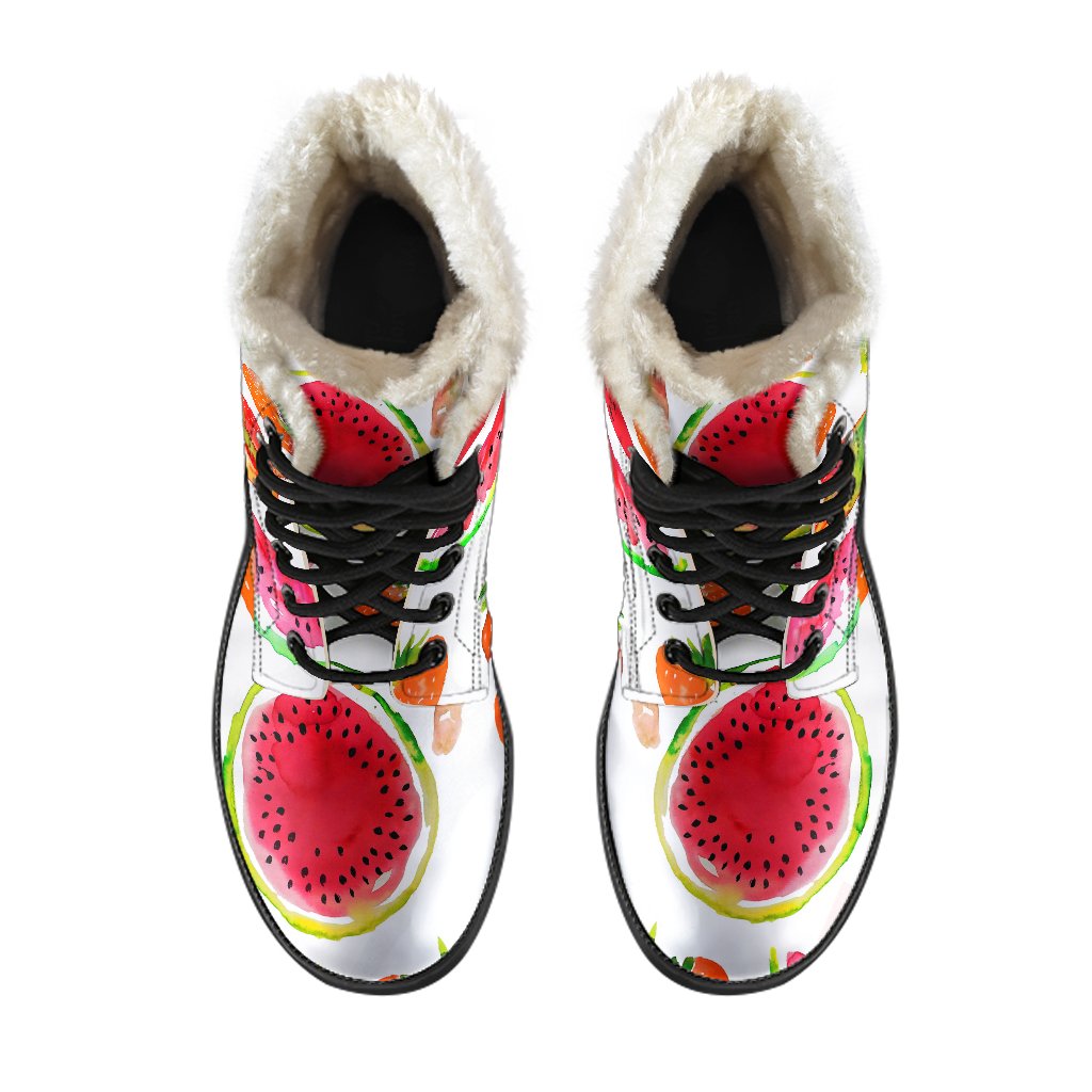 Summer Fruits Watermelon Pattern Print Comfy Boots GearFrost