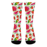 Summer Fruits Watermelon Pattern Print Crew Socks