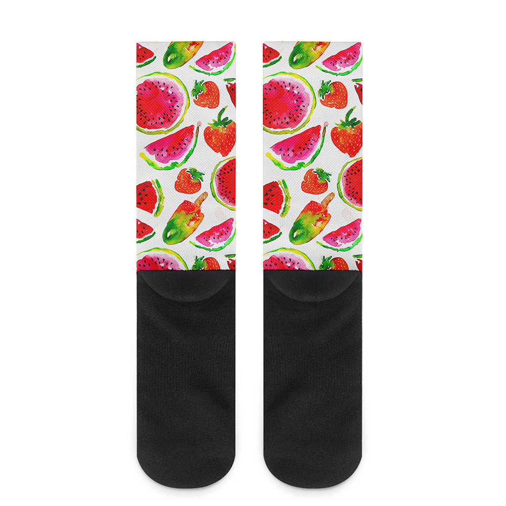 Summer Fruits Watermelon Pattern Print Crew Socks