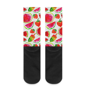 Summer Fruits Watermelon Pattern Print Crew Socks