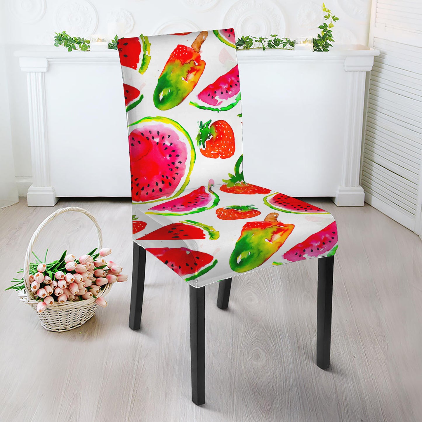 Summer Fruits Watermelon Pattern Print Dining Chair Slipcover
