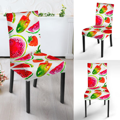 Summer Fruits Watermelon Pattern Print Dining Chair Slipcover