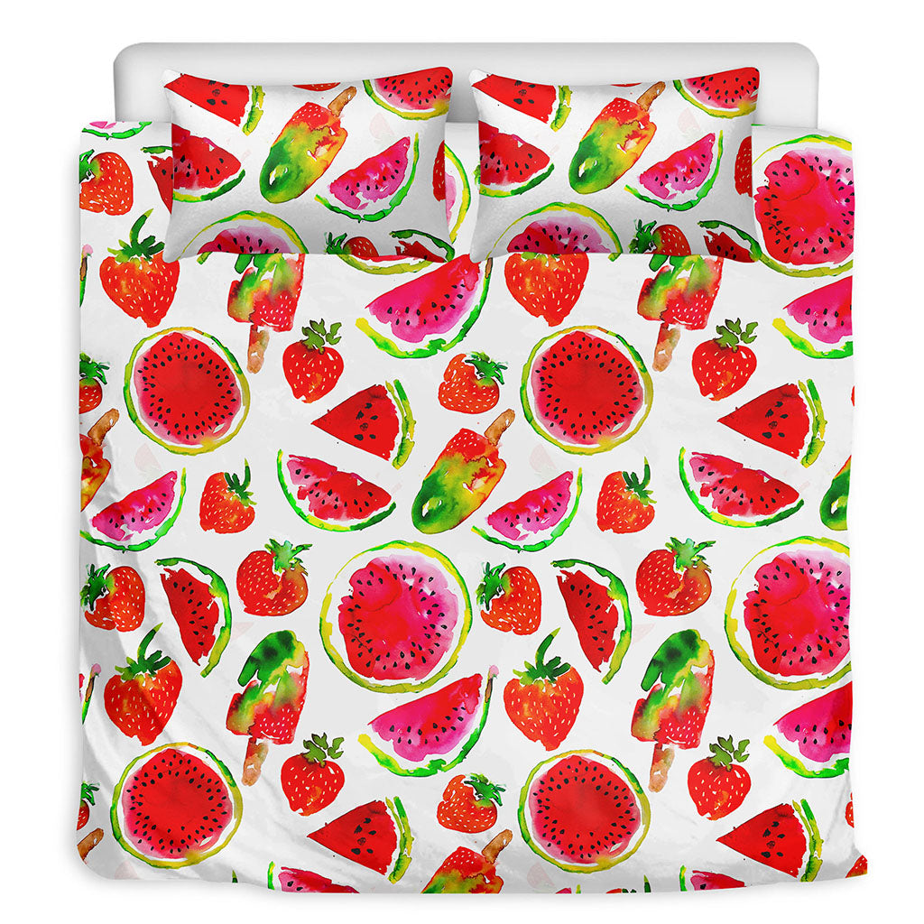 Summer Fruits Watermelon Pattern Print Duvet Cover Bedding Set