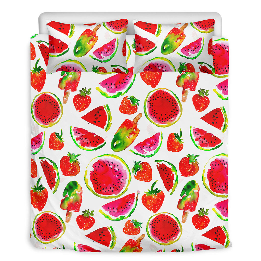 Summer Fruits Watermelon Pattern Print Duvet Cover Bedding Set