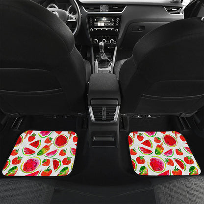 Summer Fruits Watermelon Pattern Print Front and Back Car Floor Mats