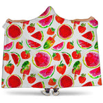 Summer Fruits Watermelon Pattern Print Hooded Blanket
