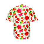 Summer Fruits Watermelon Pattern Print Men's Baseball Jersey