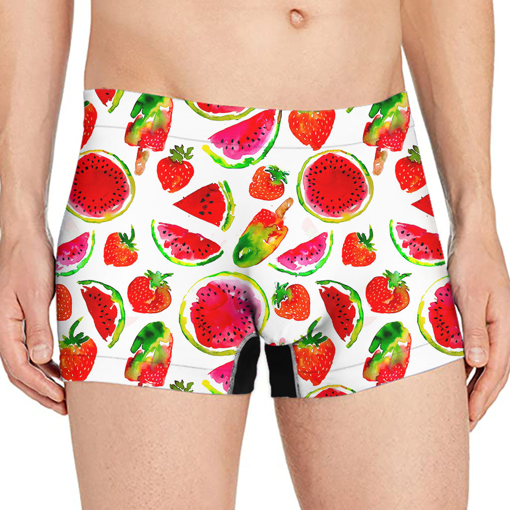 Summer Fruits Watermelon Pattern Print Men's Boxer Briefs