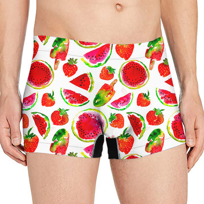 Summer Fruits Watermelon Pattern Print Men's Boxer Briefs
