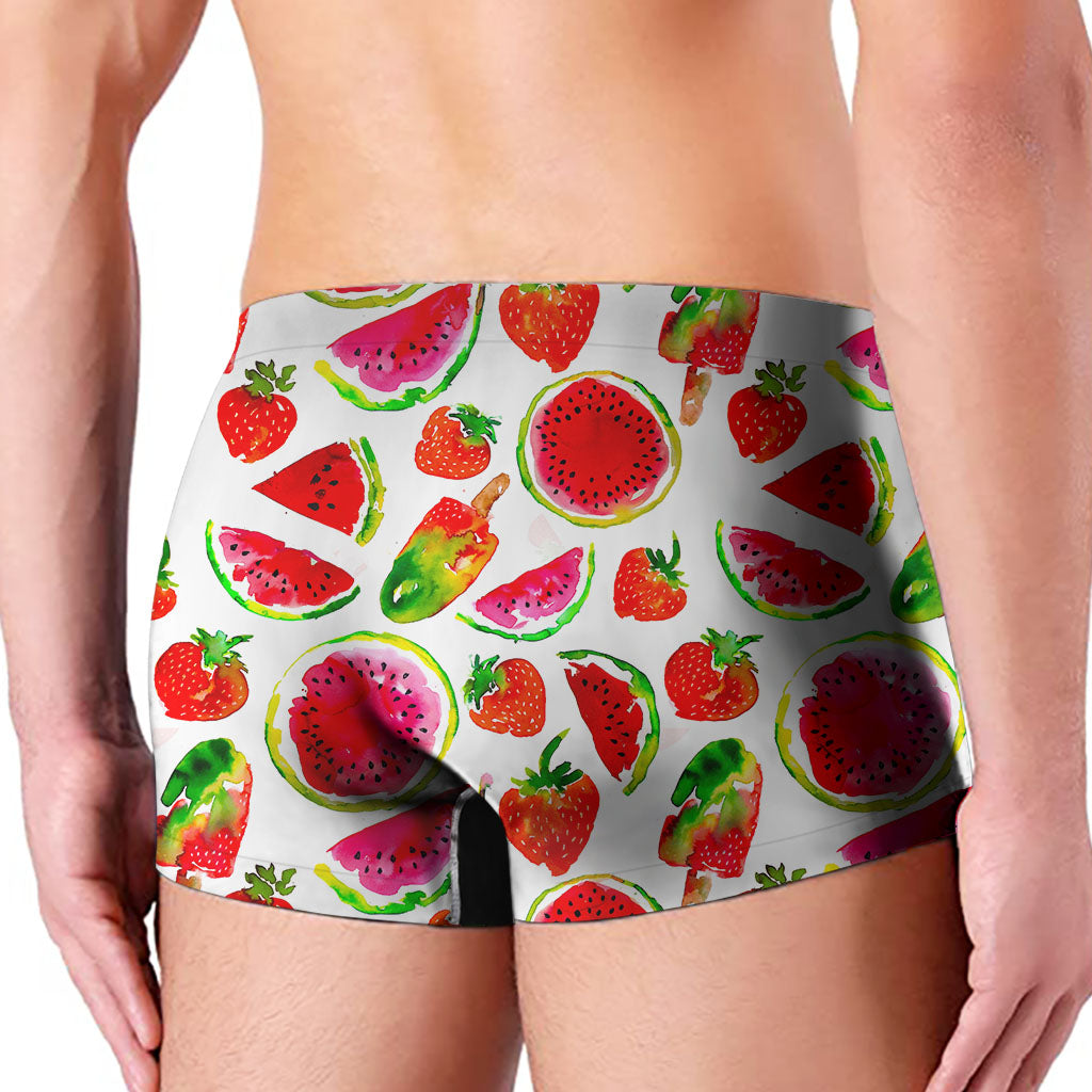 Summer Fruits Watermelon Pattern Print Men's Boxer Briefs
