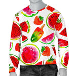 Summer Fruits Watermelon Pattern Print Men's Crewneck Sweatshirt GearFrost