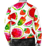 Summer Fruits Watermelon Pattern Print Men's Crewneck Sweatshirt GearFrost