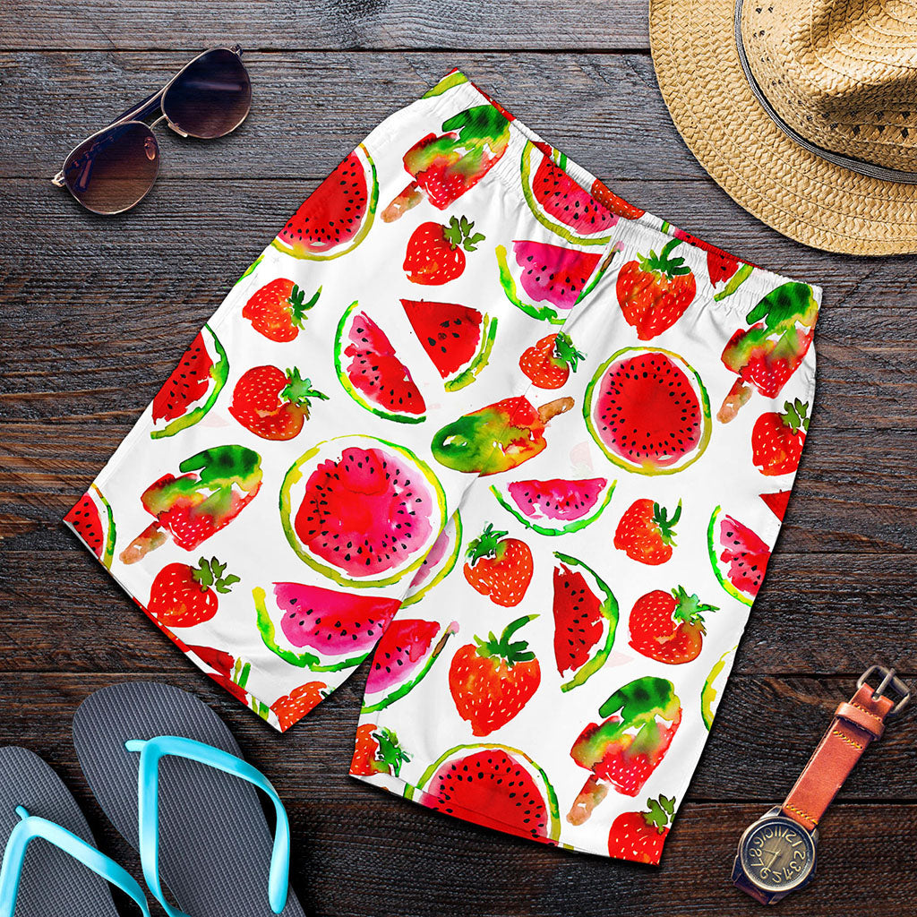 Summer Fruits Watermelon Pattern Print Men's Shorts