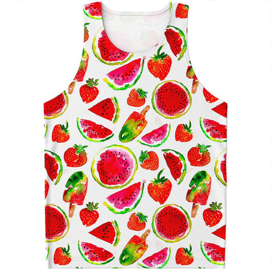 Summer Fruits Watermelon Pattern Print Men's Tank Top